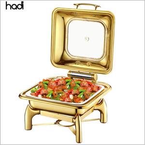 Réchaud à alcool rectangulaire en acier inoxydable de 9 qt argenté avec fenêtre pour buffet Réchaud à alcool Réchaud à friture - Product Image 6