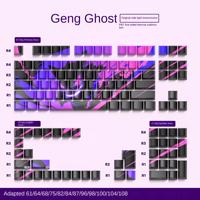 Aesthetic Manga Style PBT Keycaps 129 Keys Cherry Profile Side Legend Translucent Keycaps for Custom Mechanical Keyboard