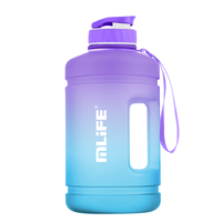 Bouteille d'eau personnalisée avec logo, demi-gallon, marqueur de temps, sans BPA, avec large ouverture, pour la salle de sport, le sport, la remise en forme, capacité de 2 L