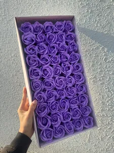 Set di sapone da bagno profumato floreale 50 pezzi sapone di Rose ospiti migliori idee regalo per le sue donne adolescenti mamma compleanni petali di fiori di rosa decorativi