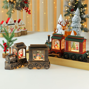 Decoración navideña creativa con tren musical iluminado y lleno de agua, caja de música, escaparate de hotel, escaparate de tienda, regalo. - Product Image 3