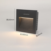 Lampes LED encastrées pour escaliers, forme rectangulaire, boîtier en aluminium, blanc neutre, 3W