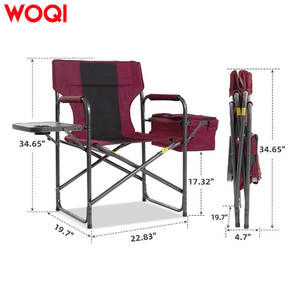 Chaise pliante de réalisateur Woqi avec glacière et table latérale, en aluminium et tissu Oxford, pour usage extérieur - Product Image 4