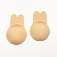 Cache-tétons adhésifs invisibles effet push-up, réutilisables, imperméables et confortables, forme oreilles de lapin, pour femmes dos nu