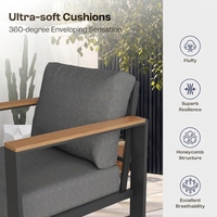Maßgefertigtes Aluminium-Gartenmöbel-Set mit 7 Teilen, Terrassen-Sofa Geeignet für Veranda, Balkon, Terrasse und Innenhof
