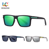 Vente en gros de lunettes de soleil de marque célèbre, design TR90, monture carrée, verres TAC polarisés UV400, style sport pour femmes et hommes