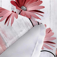 Tirai Mandi Poliester Anti Air dengan 12 Pengait Desain Bunga Kustom Daisy dan Kupu-kupu Tirai Kamar Mandi 100% Blackout