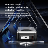 Chargeur rapide 65W avec logo personnalisé, batterie Li-polymère portable 20000 mAh, câble rétractable intégré, écran LED