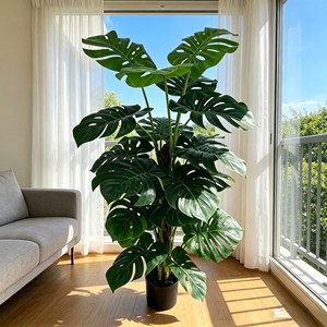 Vente en gros usine : Feuillage en plastique latex à toucher naturel, Plante Monstera Deliciosa en pot, Décoration d'intérieur style nordique, Tortue artificielle - Product Image 6