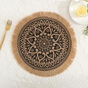 Nuevo Posavasos Creativo de Estilo Bohemio, de Yute y Lino, para Tazas, Platos y Vasos, con Borlas - Product Image 3