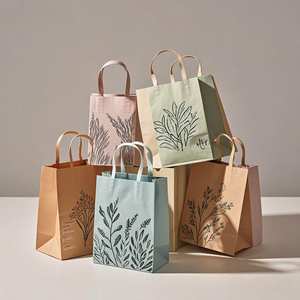 ถุงกระดาษพิมพ์โลโก้ตามสั่ง เป็นมิตรกับสิ่งแวดล้อม ขายส่ง ถุงกระดาษคราฟท์คุณภาพสูง พิมพ์โลโก้ของคุณเองได้ - Product Image 1