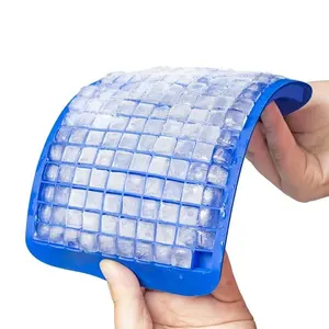 160 Grid Cetakan Es Batu Mini, Baki Kubus Es Bentuk Persegi Mudah Dilepas untuk Koktail