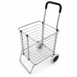 Chariot de courses portable à quatre roues 340L avec panier métallique, grande capacité, robuste, silencieux, pour supermarché et usage en magasin de détail, OEM - Product Image 3