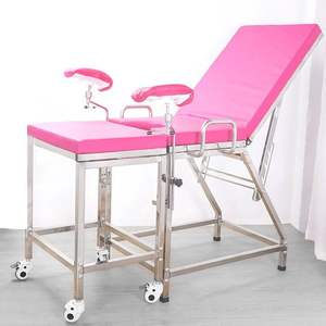 Mesa de examen obstétrico <span class=keywords><strong>y</strong></span> ginecológico estilo acero Hochey Precio de cama de Hospital médico - Product Image 3