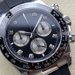 Montre de luxe de haute qualité avec verre saphir, acier inoxydable, diamètre 43 mm, lunette chronographe, sur mesure - Product Image 1