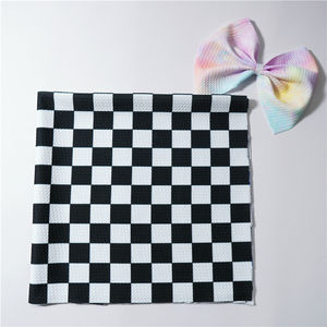 Tessuto per Costumi <span class=keywords><strong>da</strong></span> Bagno in Jersey di Poliestere e Spandex a Scacchi Neri con Stampa Anguria ad Asciugatura Rapida per Ragazze - Product Image 1