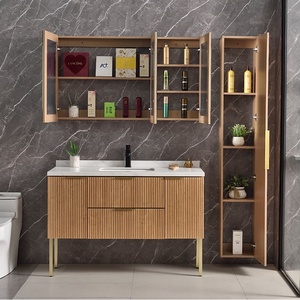 Grand <span class=keywords><strong>meuble</strong></span> de salle de bain moderne au sol avec pieds de <span class=keywords><strong>lavabo</strong></span> Armoires de salle de bain avec miroir <span class=keywords><strong>Meuble</strong></span>-<span class=keywords><strong>lavabo</strong></span> - Product Image 3