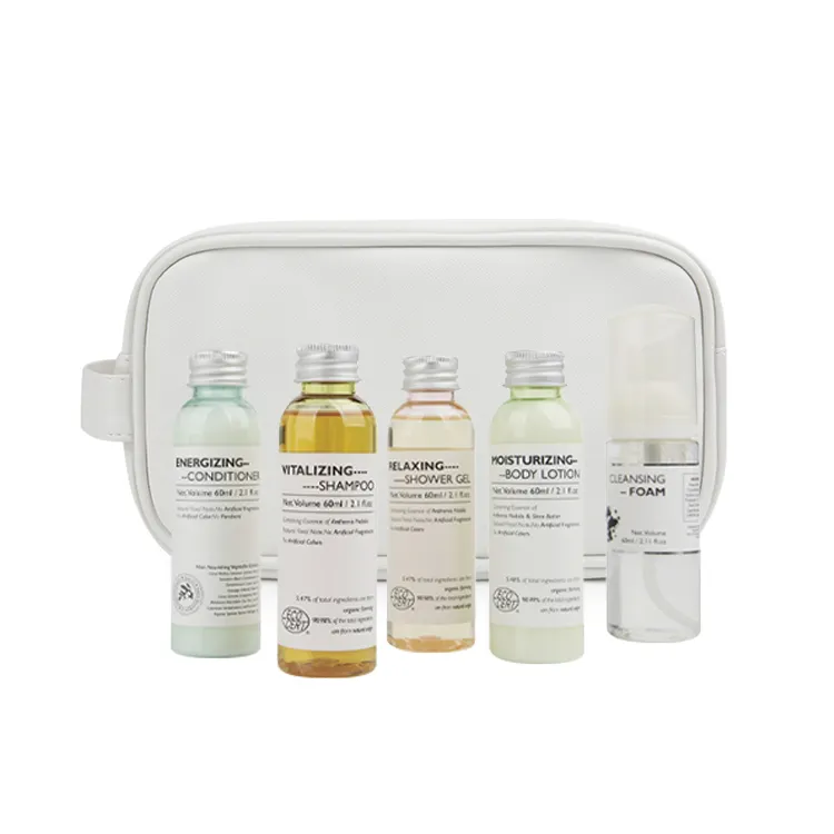 Mini Kit de viaje desechable para baño, cuidado corporal con aceite esencial, amigable con la piel, fabricante OEM