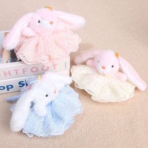 Porte-clés en peluche motif floral, lapin, animal, pendentif figurine mignon petit ours, chiot, en polyester, 31-50cm, adorable - Product Image 3