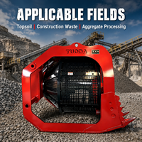 Nouvelle benne rotative hydraulique avec tamis pour excavatrice, équipée de roulements et d'engrenages, pour le criblage du sable, de la terre et de la pierre dans la construction