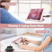 Étui pliable pour iPad Pro 10,5 pouces/Air3 10,5 pouces et iPad 10,2 pouces 2019/2020/2021, coque pour iPad avec marbre acrylique lilas