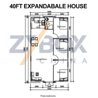 Casa Modular Prefabricada Minimalista ZYBOX de 20 pies con Techo Plano y Expandible, con 2 Dormitorios, para los Mercados de EE. UU., Australia y Canadá