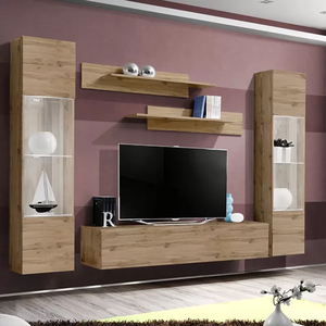 Meubles <span class=keywords><strong>TV</strong></span> muraux modernes en bois laqué, ensembles de rangement pour salon, centres de divertissement flottants pour téléviseurs - Product Image 5