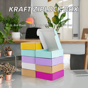 กล่องของขวัญแบบม้วนสีน้ำตาลใส ผลิตจากวัสดุรีไซเคิล พร้อมซิปล็อค สำหรับบรรจุอาหาร เสื้อยืด ถุงเท้า ขนสัตว์ พร้อมโลโก้แบรนด์แบบนูน - Product Image 2