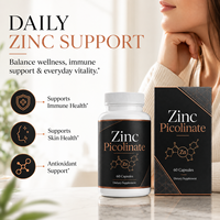 Capsules de mélange minéral de picolinate de zinc pour adultes avec cuivre, sélénium, vitamines C et B6 pour le soutien immunitaire - Vente en gros