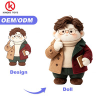 Boneka Plush Mini Karakter Anak Laki-laki Sedang Membaca, Berbahan Lembut, Berkerah Turtleneck, untuk Tema Belajar Anak, Toko, CE, OEM, ODM
