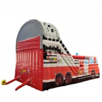 Grand château gonflable PVC Pompier avec toboggan et aire de jeux gonflable, certifié CE, pour fêtes d'enfants