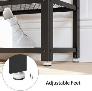 YQ FOREVER Shelves <strong>Seat</strong> Entryway Living Room Hallway Accent Furniture Steel Frame Shoe <strong>Storage</strong> <strong>Bench</strong> - Product Image 4