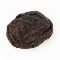 Perruque pour hommes à prix d'usine # Système de remplacement capillaire avec dentelle suisse 320 couleurs et base en PU, adaptable à toutes les tailles