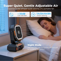 Usb Télécommande Auto Oscillation Ventilador Recargable 4 Speep 40000mAh Camping Solaire  Ventilateur De Table avec Lumières