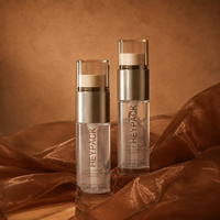 Nouvelle vente en gros de flacons pompe en plastique transparents de 25 ml et 30 ml avec distributeur doré ou argenté pour cosmétiques, lotions, sérums et huiles