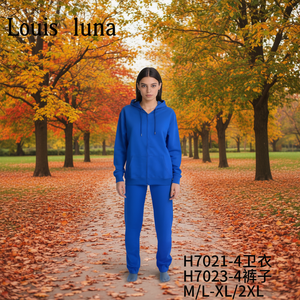 Felpa con Cappuccio Louis Luna da Donna H7021-4 Blu M L XL 2XL, Set Sportivo Casual Autunno Inverno - Product Image 2
