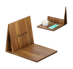 Supporto per Libri Triangolare in Legno di Acacia, Pieghevole, per Lettura a Letto, Portabicchieri, Portapenne, Portaocchiali, Portatelefono, Regalo per la Festa del <span class=keywords><strong>Papà</strong></span> e Capodanno - Product Image 6