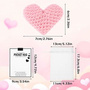 <b>Pocket</b> <b>Hug</b> Gift I Love You Gifts for Him for Her Crochet Heart Missing You Gift Handmade Cute Crocheted <b>Pocket</b> <b>Hug</b> Token Heart - Product Image 2