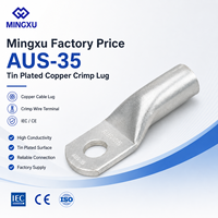 Mingxu prix d'usine AUS-35 cuivre étamé cosse à sertir cosses de câble en cuivre bornes de fil à sertir connecteur de Tube en cuivre IEC/CE