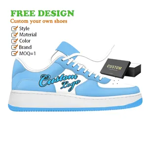 Sepatu tenis uniseks produsen Sneakers Platform sepatu Skateboard Chunky bertali Logo menyesuaikan AF 1 sepatu kustom Bapestas