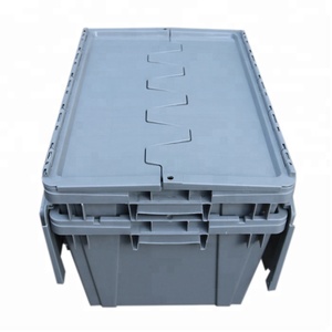 JOIN <strong>Small</strong> Office Storage Box for Stationery Plastic Turnover Tote <strong>Bin</strong> Moving Crate for Importer with Folding Lid Moving Crates - Product Image 4
