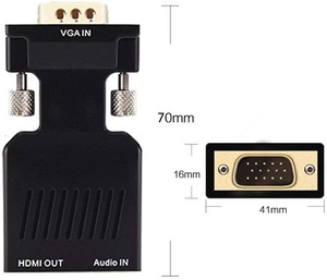 Convertidor Compatible 1080P <span class=keywords><strong>HDMI</strong></span> Hembra a <span class=keywords><strong>VGA</strong></span> Macho con <span class=keywords><strong>Salida</strong></span> de Audio, <span class=keywords><strong>Adaptador</strong></span> Plug and Play - Product Image 4