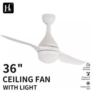 Ventilateur de plafond moderne électrique de 42/52 pouces, moteur CC, faible bruit, utilisation hôtelière, décoration de maison élégante, blanc, lumière unique - Product Image 2