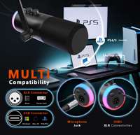 Microphone dynamique RGB professionnel avec support de bureau, microphone USB XLR pour jeux, enregistrement en studio, microphone filaire pour karaoké