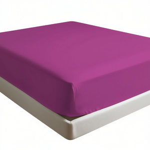 Sábana Ajustable 100% Algodón Color Fucsia Para Cama King Size Alemana 200x200 Cm - Product Image 3