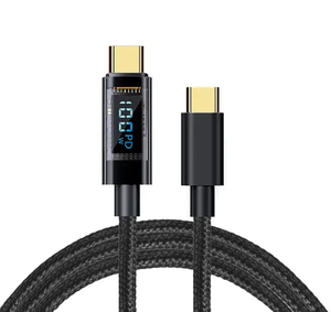 Câble USB Type-C vers C tressé de 1 m avec affichage numérique LED PD100W, gaine TPE, compatible <span class=keywords><strong>iPhone</strong></span> 12 13 <span class=keywords><strong>14</strong></span> 15 <span class=keywords><strong>Pro</strong></span> Plus, iPad Air, imprimante - Product Image 3