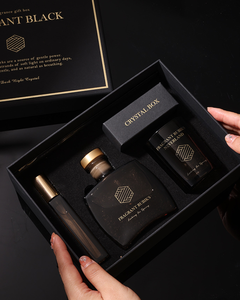Elegante Diffusore di Fragranze in Vetro Nero e Oro con Glitter, Kit Regalo con Pietra Diffusore, Profumo Duraturo per Interni, Souvenir di Lusso - Product Image 3