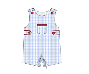SR3962 CUSTOM Mameluco de Bebé con Lazos Azules, Mono de Manga Corta para Niños, Mono de Algodón Elástico para Niña - Product Image 2