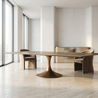 Ensemble de table à manger rectangulaire en bois sur mesure avec design à panneaux, 6/8 chaises, mobilier de salle à manger moderne pour la maison et l'atelier