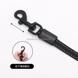 Factory Wholesale Durable One Touch Quick-Lock Tangle Free Design Heavy Duty Reflective Plastic Tape Retractable Pet Dog <b>Leash</b> - Product Image 5